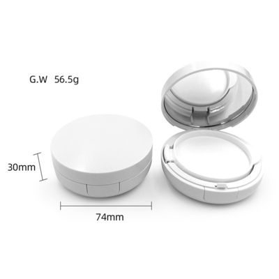 Refillable Round Transparent Cushion Foundation Case for Light To Medium Coverage.