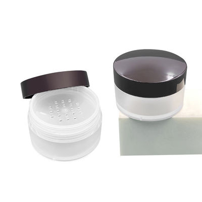 Transparent Round Loose Powder Case 15g Compact Powder Container with Twist Open Lid